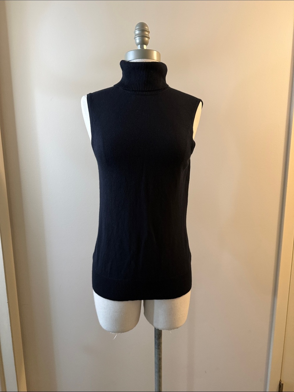 Cable & Gauge Black Sleeveless Turtleneck Sweater